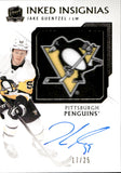 2019-20 Jake Guentzel Upper Deck The Cup INKED INSIGNIAS AUTOGRAPH AUTO 17/25 #II-JG Pittsburgh Penguins
