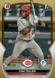 2023 Cam Collier Bowman 1ST EDITION 1ST BOWMAN GOLD FOIL 49/50 #BPPF-125 Cincinnati Reds