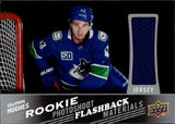 2019-20 Quinn Hughes Upper Deck Series 2 ROOKIE PHOTOSHOOT FLASHBACK MATERIALS JERSEY #RPF-QH Vancouver Canucks