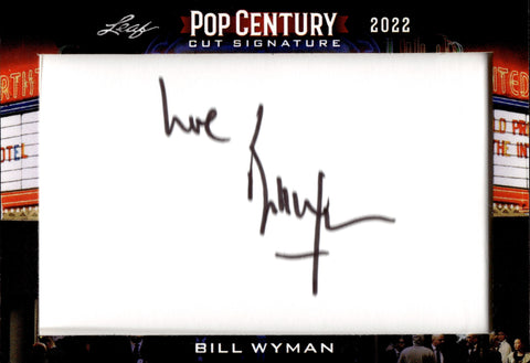 2022 Bill Wyman Leaf Pop Century CUT AUTO AUTOGRAPH #PCC-BW1 Rolling Stones