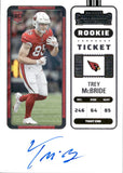 2022 Trey McBride Panini Contenders ROOKIE TICKET AUTOGRAPH RC AUTO #136 Arizona Cardinals