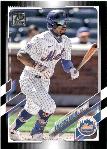 2021 Francisco Lindor Topps Update BLACK 17/70 #US1 New York Mets