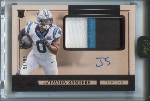 2024 Ja'Tavion Sanders Panini One RED ROOKIE JUMBO PATCH AUTO 68/75 AUTOGRAPH RELIC #24 Carolina Panthers