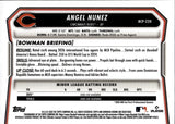 2026 Angel Nunez Bowman Chrome Prospects 1ST BOWMAN YELLOW REFRACTOR 45/75 #BCP-220 Cincinnati Reds