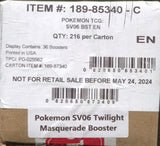 Pokemon Scarlet & Violet: Twilight Masquerade, 6 Booster Box Case