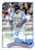 2024 George Springer Topps 1989 DESIGN AUTO AUTOGRAPH #89BA-GS Toronto Blue Jays