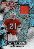 2025 Deion Sanders Leaf Optichrome BATTLE WORN PLATINUM BLUE SHIMMER JERSEY 7/7 #BW-6 San Francisco 49ers