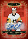 2022-23 Valtteri Puustinen Upper Deck Stature ROOKIE AUTOGRAPH RED 35/35 RC AUTO #160 Pittsburgh Penguins
