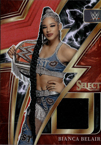 2023 Bianca Belair Panini Select WWE RED SPARKS SHIRT 57/99 RELIC #SP-BBL Monday NIght Raw