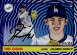 2025 Roki Sasaki Topps Chrome Platinum PURPLE VIBRATIONS REFRACTOR ROOKIE 81/250 RC #239 Los Angeles Dodgers