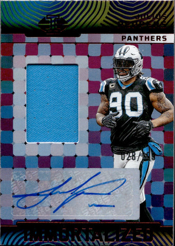 2024 Julius Peppers Panini Illusions IMMORTALIZED JERSEY PATCH AUTOGRAPH 28/199 AUTO #IJA-JPS Carolina Panthers
