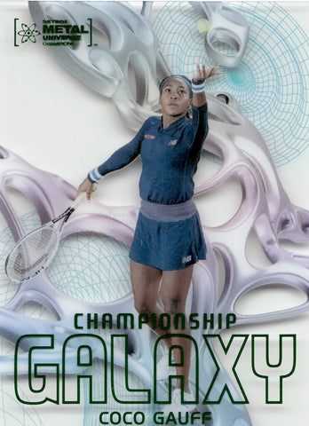 2021 Coco Gauff Upper Deck Skybox Metal Universe Champions EMERALD GREEN CHAMPIONSHIP GALAXY ACETATE #CG3 Tennis