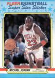 1988-89 Michael Jordan Fleer STICKER #7 Chicago Bulls *BACK GUM STAINS*