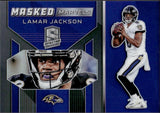 2019 Lamar Jackson Panini Spectra MASKED MARVELS PRIZM 14/99 #MM-4 Baltimore Ravens