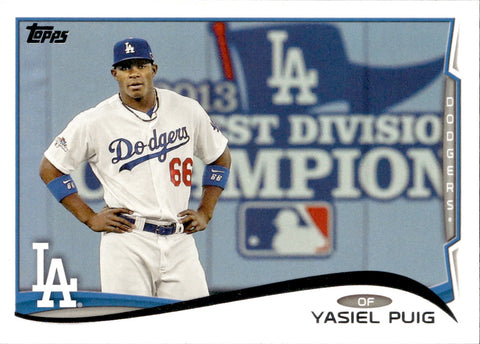 2014 Yasiel Puig Topps HANDS ON HIPS SP PHOTO VARIATION #331 Los Angeles Dodgers