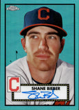 2021 Shane Bieber Topps Chrome Platinum Anniversary AQUA REFRACTOR AUTOGRAPH 129/150 AUTO #PA-SB Cleveland Indians