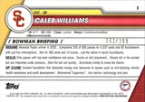 2023 Caleb Williams Bowman University Chrome PURPLE MINI DIAMOND REFRACTOR 62/399 #1 USC Trojans