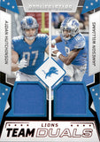 2022 Aidan Hutchinson Jameson Williams Panini Rookies & Stars TEAM DUALS JERSEY 105/249 #TD-DL Detroit Lions