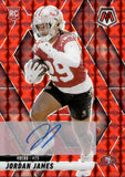 2025 Jordan James Panini Mosaic RED MOSAIC PRIZM AUTOGRAPH ROOKIE 104/199 AUTO RC #370 San Francisco 49ers