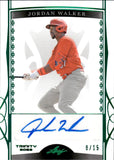 2022 Jordan Walker Leaf Trinity GREEN FOIL AUTOGRAPH 8/15 AUTO #BA-JW1 St. Louis Cardinals