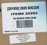 2026 Panini Prizm World Cup Soccer Hobby Mega, 20 Box Case