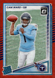 2025 Cam Ward Panini Donruss Optic RATED ROOKIE RED WAVE PRIZM RC #350 Tennessee Titans