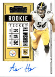 2020 Alex Highsmith Panini Contenders ROOKIE TICKET AUTOGRAPH RC AUTO #177 Pittsburgh Steelers