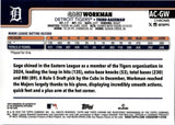 2025 Gage Workman Topps Chrome PURPLE SPECKLE REFRACTOR ROOKIE AUTOGRAPH 112/299 RC AUTO #AC-GW Detroit Tigers