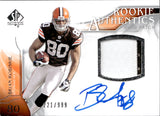 2009 Brian Robiskie Upper Deck SP Authentic ROOKIE AUTHENTICS AUTO PATCH AUTOGRAPH RC 221/999 #375 Cleveland Browns