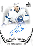2021-22 Taylor Raddysh Upper Deck SP Authentic FUTURE WATCH AUTOGRAPH ROOKIE 136/999 AUTO RC #157 Tampa Bay Lightning