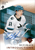 2024-25 Collin Graf Upper Deck Ultimate Collection ULTIMATE INTRODUCTIONS AUTO ROOKIE AUTOGRAPH RC #UI-GR San Jose Sharks 1