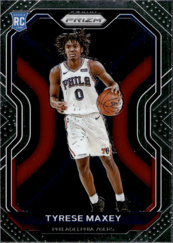 2020-21 Tyrese Maxey Panini Prizm ROOKIE RC #256 Philadelphia 76ers 2