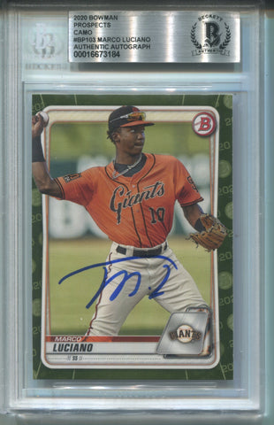2020 Marco Luciano Bowman PROSPECT CAMO BAS AUTHENTIC AUTO AUTOGRAPH #BP103 San Francisco Giants 3184