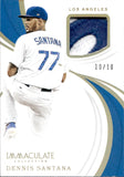2019 Dennis Santana Panini Immaculate Collection IMMACULATE SWATCHES PATCH GOLD 10/10 #IS-DS Los Angeles Dodgers