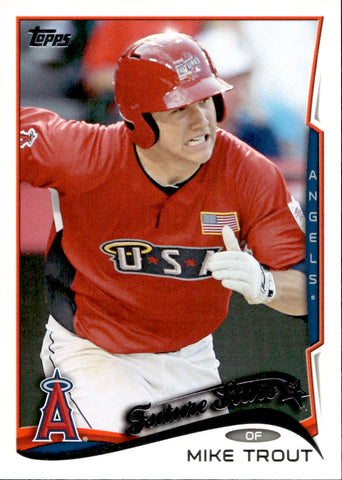 2014 Mike Trout Topps FUTURE STARS SP PHOTO VARIATION #1 Los Angeles Anaheim Angels