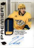 2024-25 Zachary L'Heureuk Upper Deck Premier ROOKIE AUTO PATCH BRONZE 228/249 AUTO RC #AR-ZL Nashville Predators