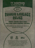 2026 Ty Simpson Topps Heritage ROOKIE LINEAGE RELIC JERSEY #RLR-TS Los Angeles Rams