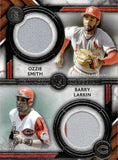 2022 Ozzie Smith Barry Larkin Topps Museum Collection DUAL MEANINGFUL MATERIAL RELIC JERSEY 21/50 #DMMR-SL St. Louis Cardinals Cincinnati Reds