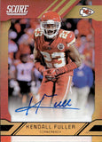 2019 Kendall Fuller Panini Score SIGNATURES AUTOGRAPH AUTO #SI-KF Kansas City Chiefs