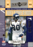 1999 Randy Moss Cris Carter Donruss Leaf Rookies & Stars TICKET MASTERS 1381/2500 Minnesota Vikings