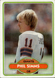 1980 Phil Simms Topps ROOKIE RC #225 New York Giants