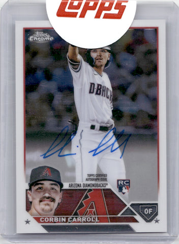 2023 Corbin Carroll Topps Chrome ROOKIE AUTO AUTOGRAPH RC #RA-CCA Arizona Diamondbacks