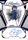 2024 Evan Carter Panini Flawless SAPPHIRE ROOKIE AUTOGRAPH 7/15 RC AUTO #FA-EC Texas Rangers