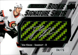 2023-24 Tyler Kleven Upper Deck Engrained ROOKIE SIGNATURE SHOTS GREEN STICK AUTO 4/75 RC AUTOGRAPH #RSS-KL Ottawa Senators