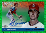 2025 Ted Simmons Topps Chrome Platinum GREEN MINI DIAMOND REFRACTOR AUTOGRAPH 59/75 AUTO #CPA-TSI St. Louis Cardinals