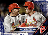 2016 Yadier Molina Randal Grichuk Topps 5X7 MANY HEALTHY RETURNS BLUE 1/1 ONE OF ONE #492 St. Louis Cardinals
