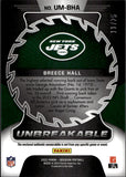 2022 Breece Hall Panini Obsidian UNBRKABLE MATERIALS ROOKIE JERSEY 11/25 RC #UM-BHA New York Jets