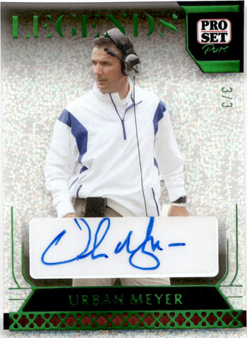 2023 Urban Meyer Leaf Pro Set Pure LEGENDS GREEN SPARKLE AUTOGRAPH AUTO 3/3 #L-UM1 Florida Gators Ohio State Buckeyes