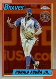 2025 Ronald Acuna Jr. Topps Chrome 1990 DESIGN ORANGE REFRACTOR 1/25 #90CB-2 Atlanta Braves