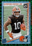2025 Quinshon Judkins Panini Donruss Optic GREEN VELOCITY PRIZM ROOKIE RC #252 Cleveland Browns